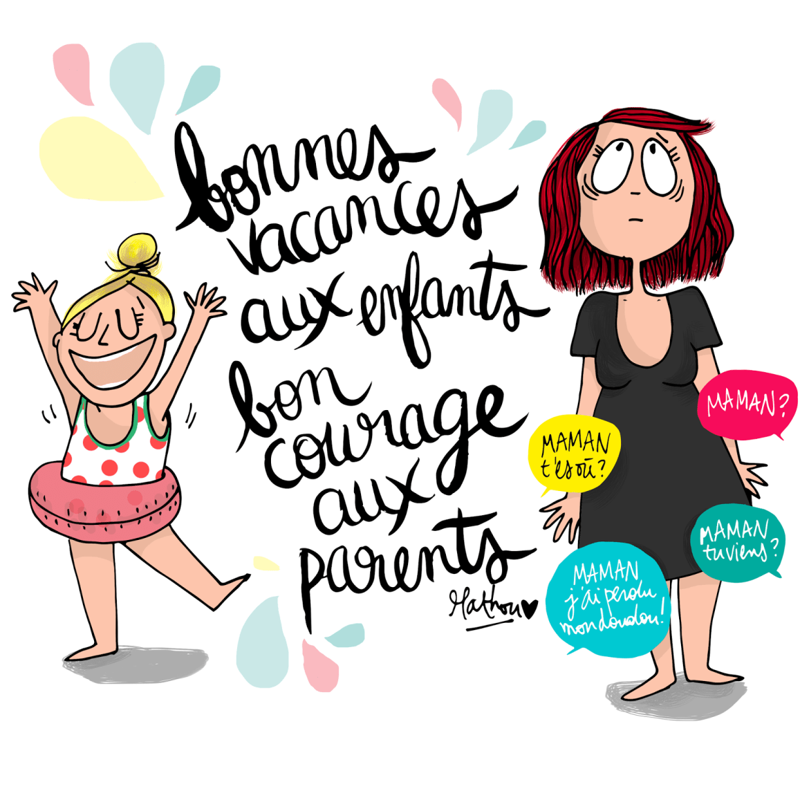 Coloriage avec un prénom : Bonnes vacances ! - MÃ©limÃ©lune