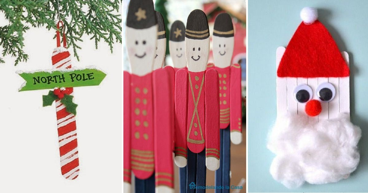 25 Bricolages De Noël À Faire Avec Des Bâtons Popsicle, À avec Bricolage Avec Baton De Glace En Bois