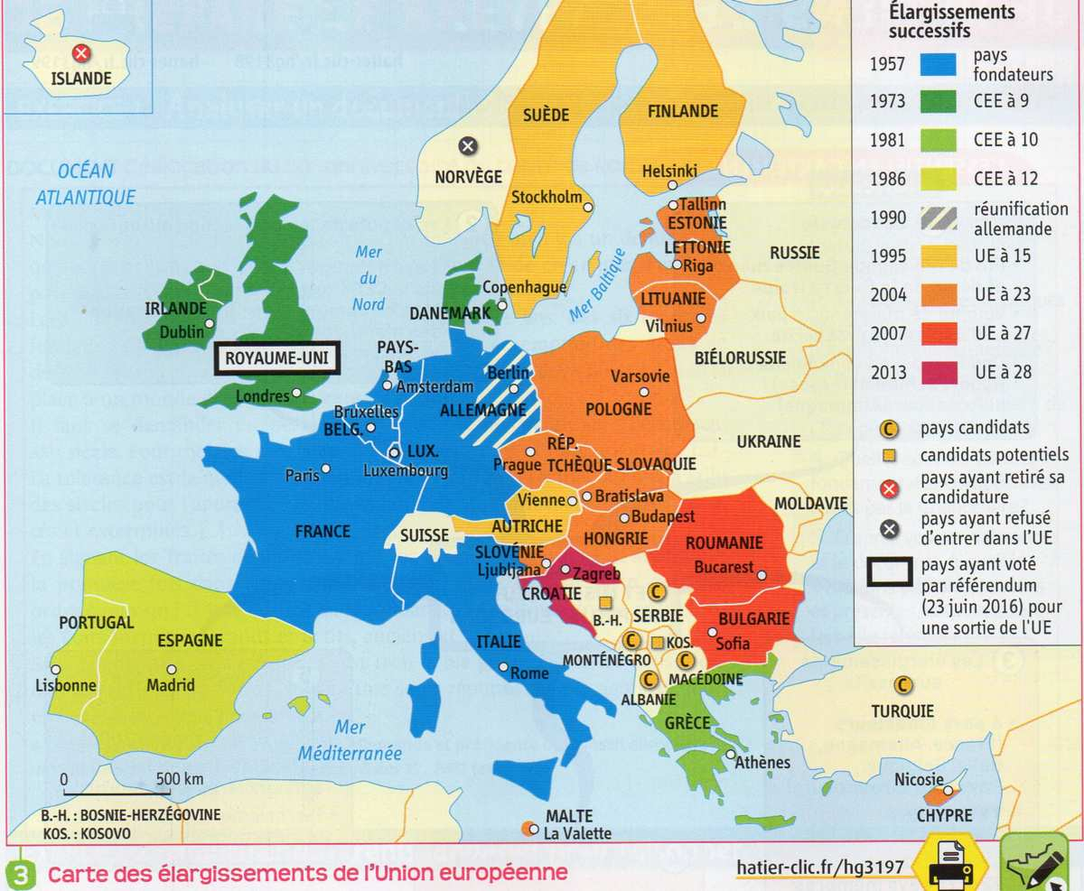 3E / L&amp;#039;Union Européenne : Construction, Caractéristiques dedans Carte De L Union Europeenne