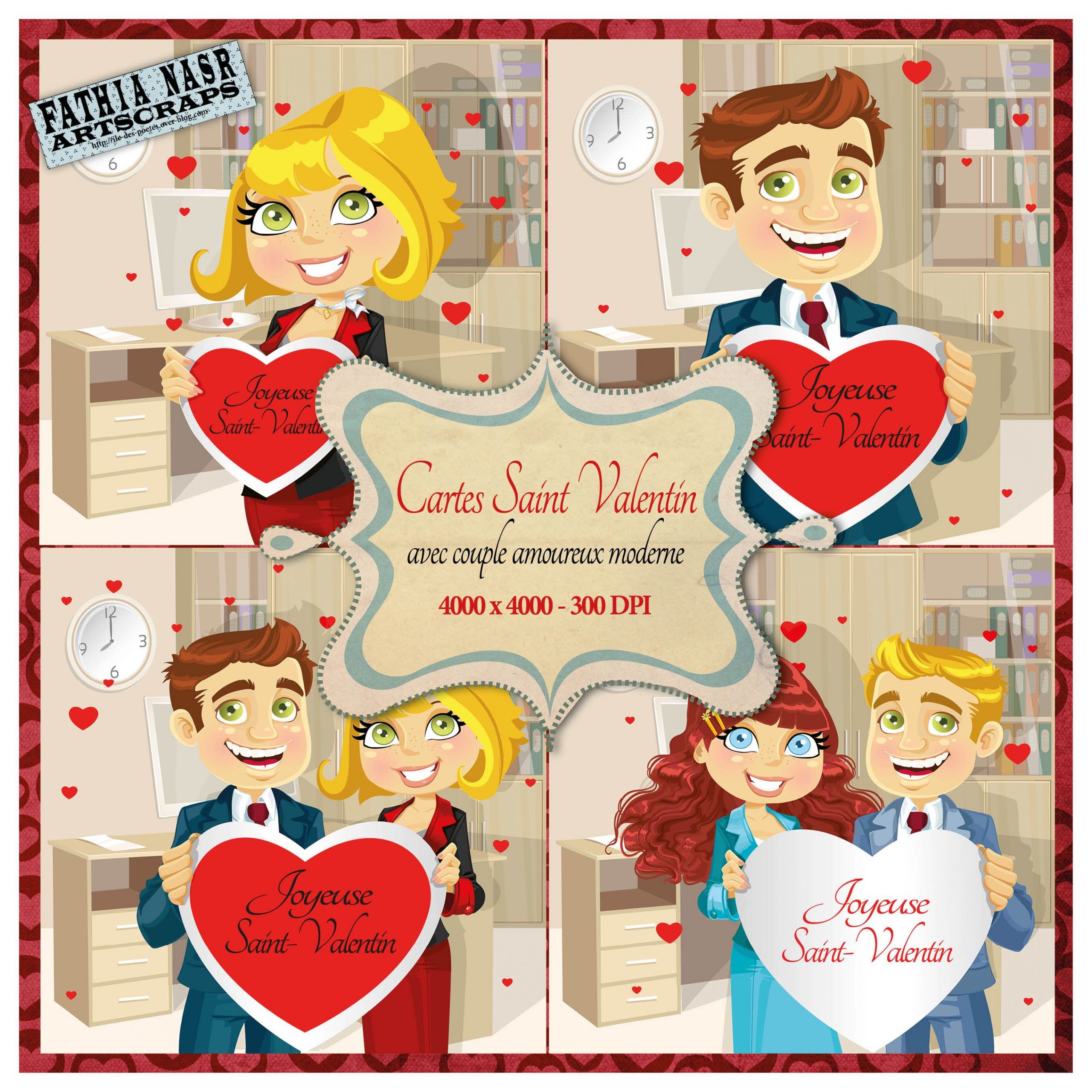 4 Cartes De Vœux De La Saint-Valentin À Imprimer &quot;Joyeuse à Carte St Valentin Gratuite À Imprimer