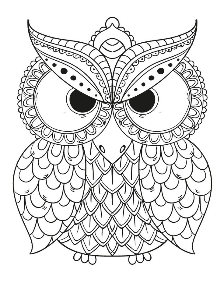 42 Best Coloriages De Hiboux Pour Adulte - Owl Adult encequiconcerne Hibou A Imprimer