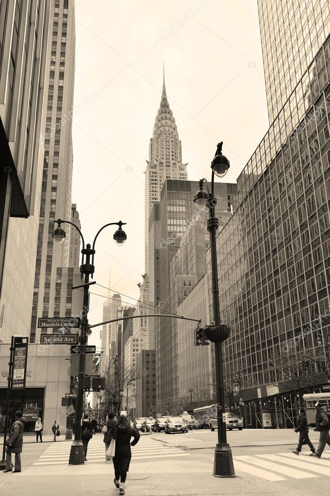42Ème Rue De New York Manhattan En Noir Et Blanc — Photo dedans Photo New York Noir Et Blanc A Imprimer