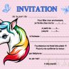 5 - 12 Ou 14 Cartes Invitation Anniversaire Licorne Réf pour Invitation Anniversaire Fille 5 Ans