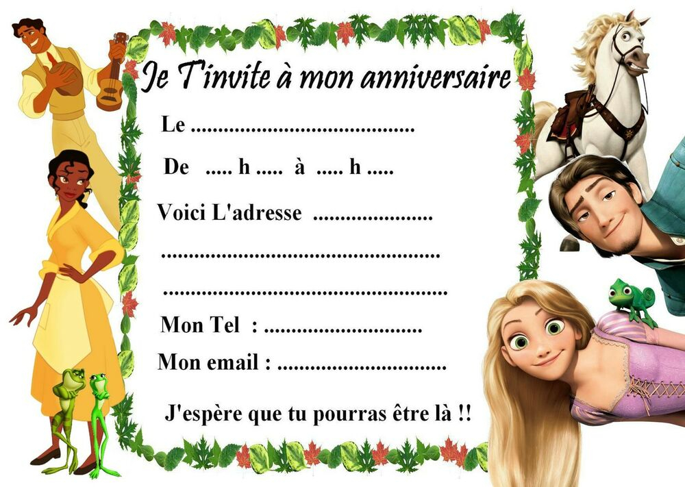 5 Cartes Invitation Anniversaire Princesse Disney 08 - D tout Carte Invitation Anniversaire Princesse