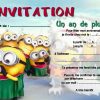 5 Ou 12 Cartes Invitation Anniversaire Les Minions Réf 254 avec Les Invitations D Anniversaire