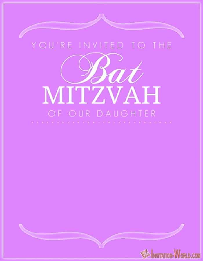 8+ Bat Mitzvah Free Invitation Templates | Invitation World avec Carte Invitation Bat Mitzvah