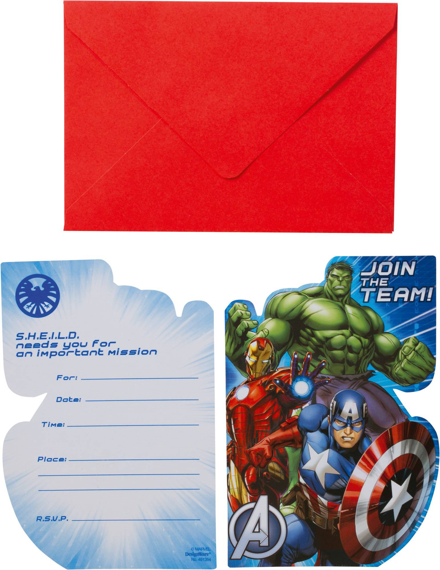 8 Cartes D'Invitation Avec Enveloppes Avengers à Taille Carte Invitation Anniversaire