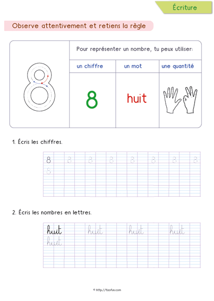 8-Ecrire-Les-Nombres-En-Lettres-Huit (With Images pour Écrire Chiffre