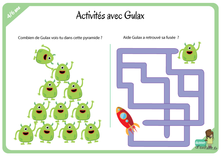 Activités Avec Gulax L'Extra-Terrestre (4/6 Ans) | Jeux avec Jeux Gratuits Pour Enfants De 6 Ans