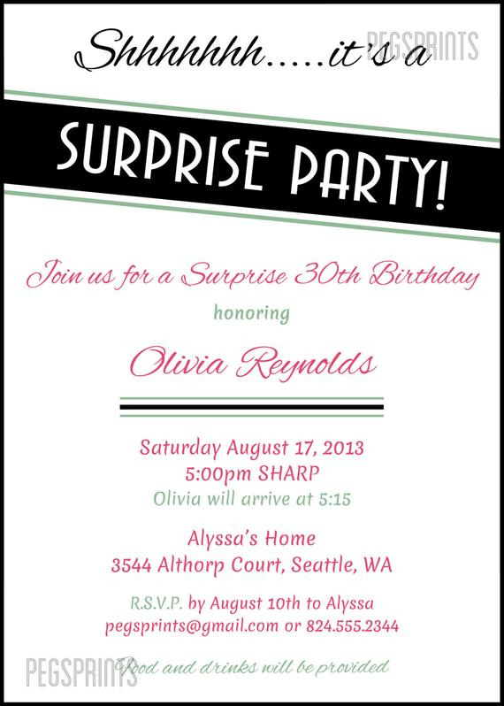 Adult Surprise Birthday Invitation Printable Surprise à Carte Invitation Anniversaire Surprise