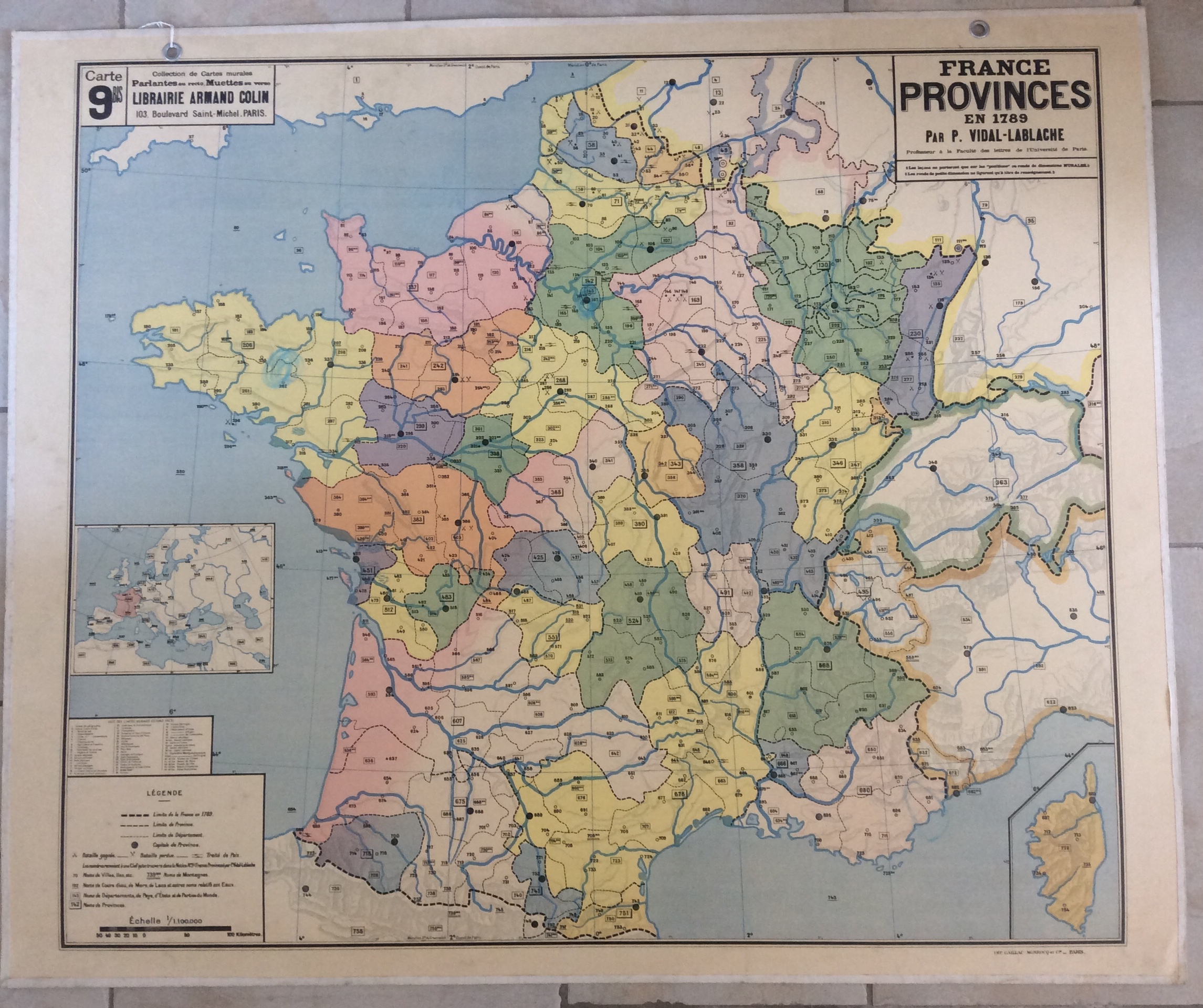 Affiche Carte Scolaire Murale France Des Provinces En 1789 dedans Carte Anciennes Provinces Françaises