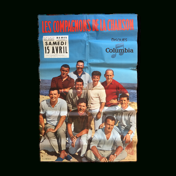 Affiche Originale &amp;quot;Les Compagnons De La Chanson&amp;quot; 1961 En pour Compagnons Chanson