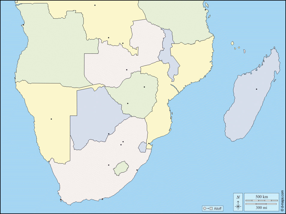 Afrique Australe Carte Géographique Gratuite, Carte encequiconcerne Carte Vierge Afrique
