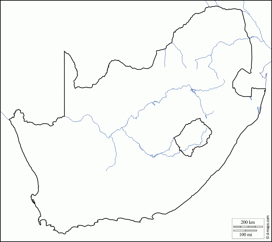 Afrique Du Sud Carte Géographique Gratuite, Carte dedans Carte Vierge Afrique
