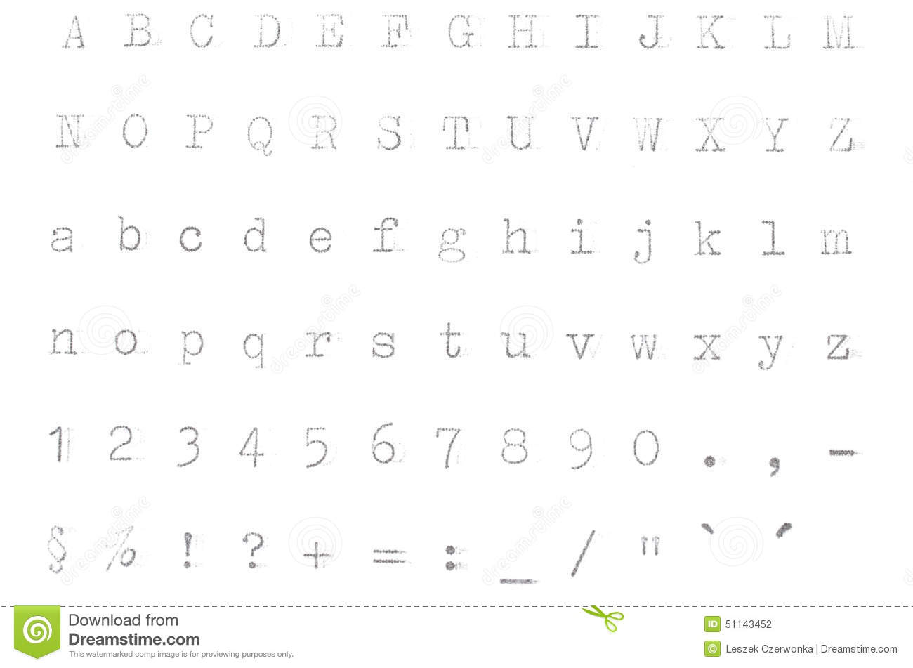 Alfabeto Da Máquina De Escrever Foto De Stock - Imagem De dedans Alphabet En Pointillé A Imprimer