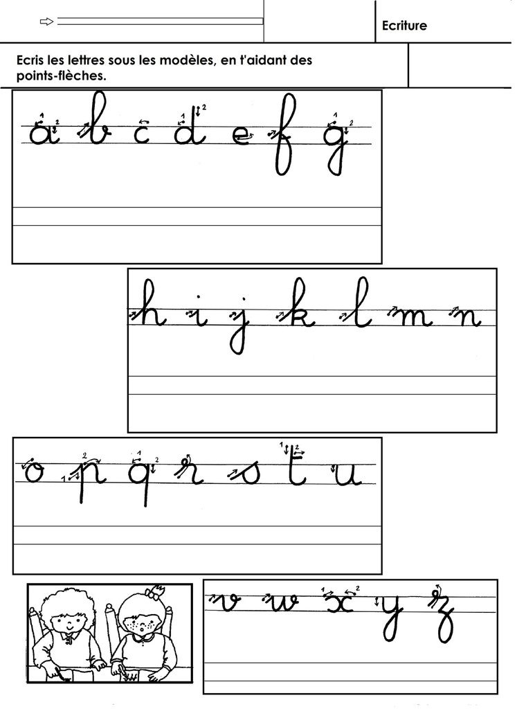 Alphabet, Écriture - École Maternelle Gellow dedans Alphabet En Script