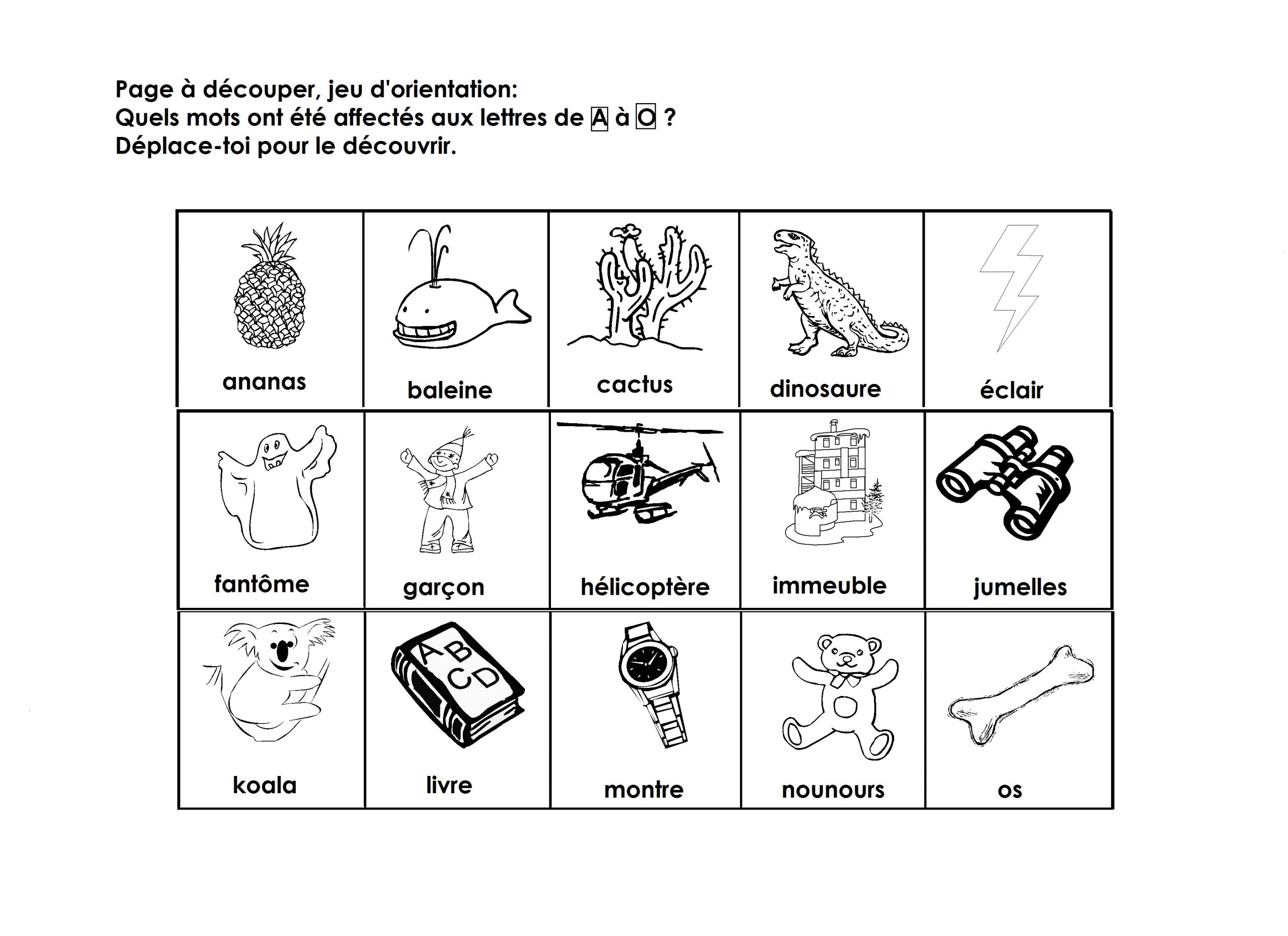 Alphabet, Jeu D'Orientation Grande Section Cp - École serapportantà Fiche Maternelle Grande Section