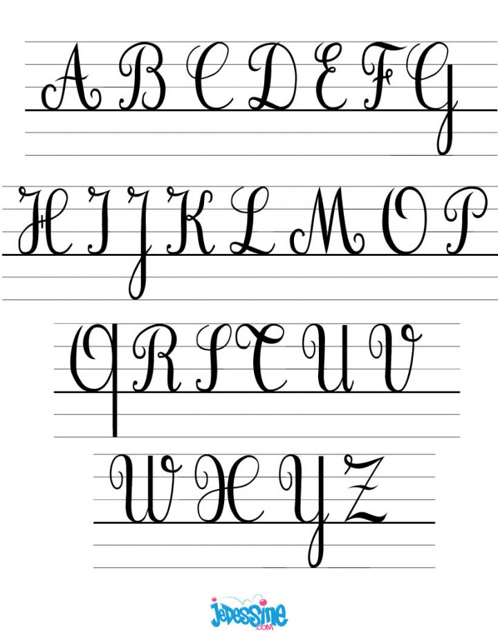 lettres majuscules cursives à imprimer