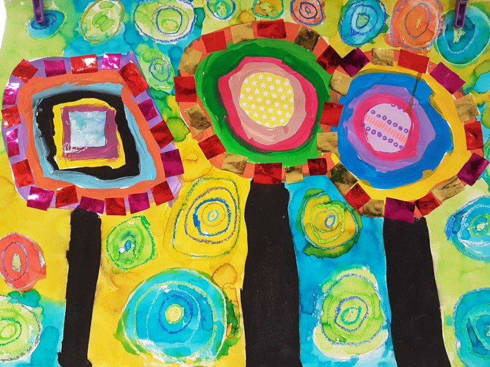 Arbres Sucettes Ronds Concentriques | Pastel Gras, Art encequiconcerne Hundertwasser Maternelle