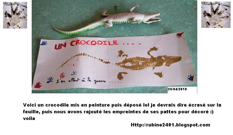 Assistante Maternelle Et Maman: 2 Août 2010 concernant Chanson Un Crocodile S En Allant À La Guerre