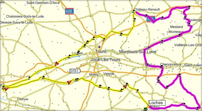 Balades Et Voyages À Moto : Châteaux De La Loire à Carte Des Chateaux De La Loire Circuit