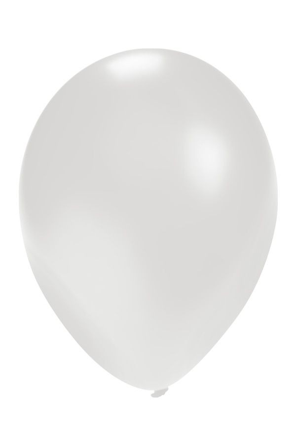Ballon Metallic Wit Per 100 Stuks - Communie Versiering destiné Ballon De Foute