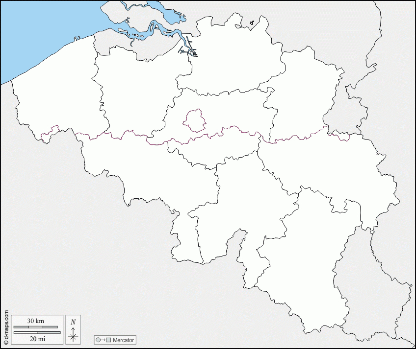 Belgium Free Map, Free Blank Map, Free Outline Map, Free destiné Carte Des Régions À Compléter