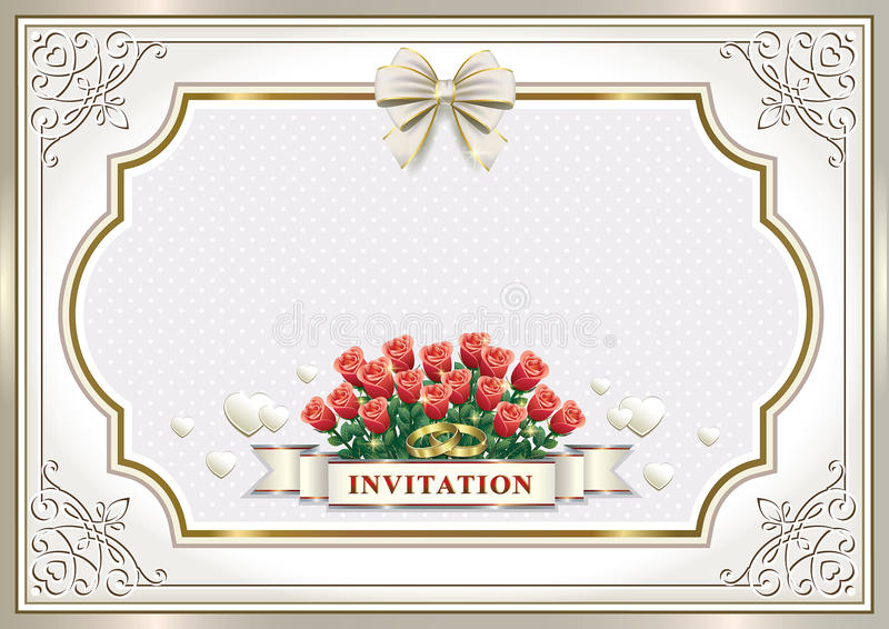Belle Carte D'Invitation De Mariage D'Â Illustration De avec Carte D Invitation Mariage En Arabe
