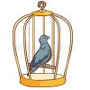 Bird Singing In The Cage Stock Vector. Illustration Of concernant Dessin De Cage D Oiseau