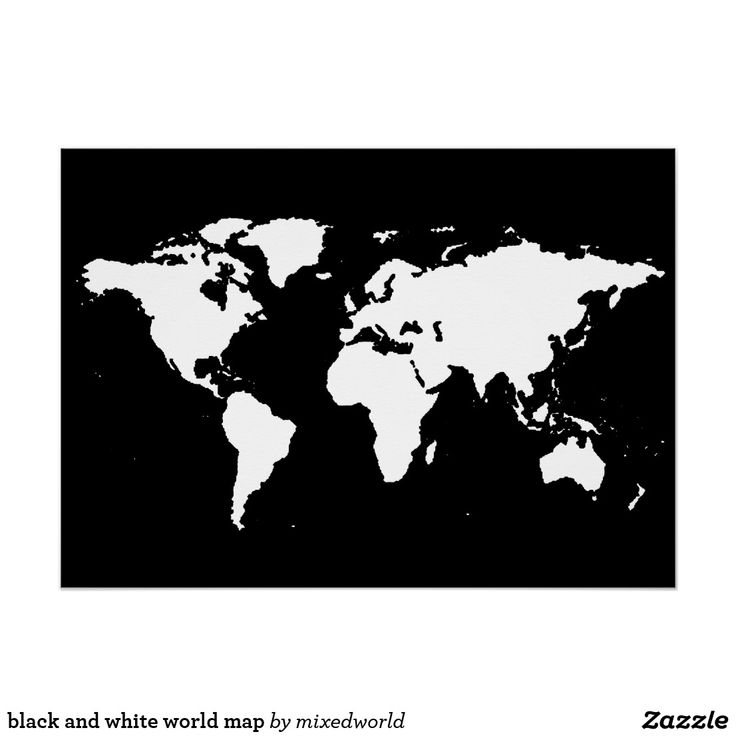 Carte Du Monde En Noir Et Blanc À Imprimer
