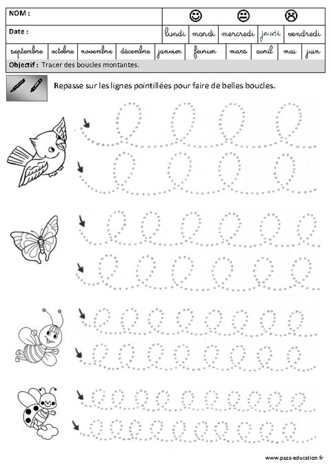 Boucles - Montantes - Graphisme - Maternelle - Grande tout Exercice De Graphisme Petite Section A Imprimer