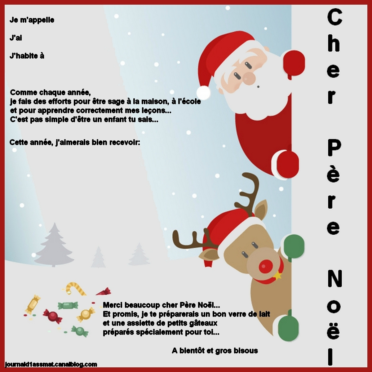 Bricolage: La Lettre Au Père Noël - Le Quotidien D'Une pour Reponse Lettre Du Pere Noel A Imprimer