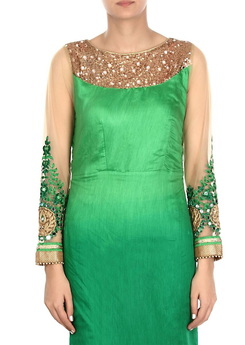 Buy ‌Green Suit With Ombre Effect And Mirror And Sequins concernant Ombre Suit