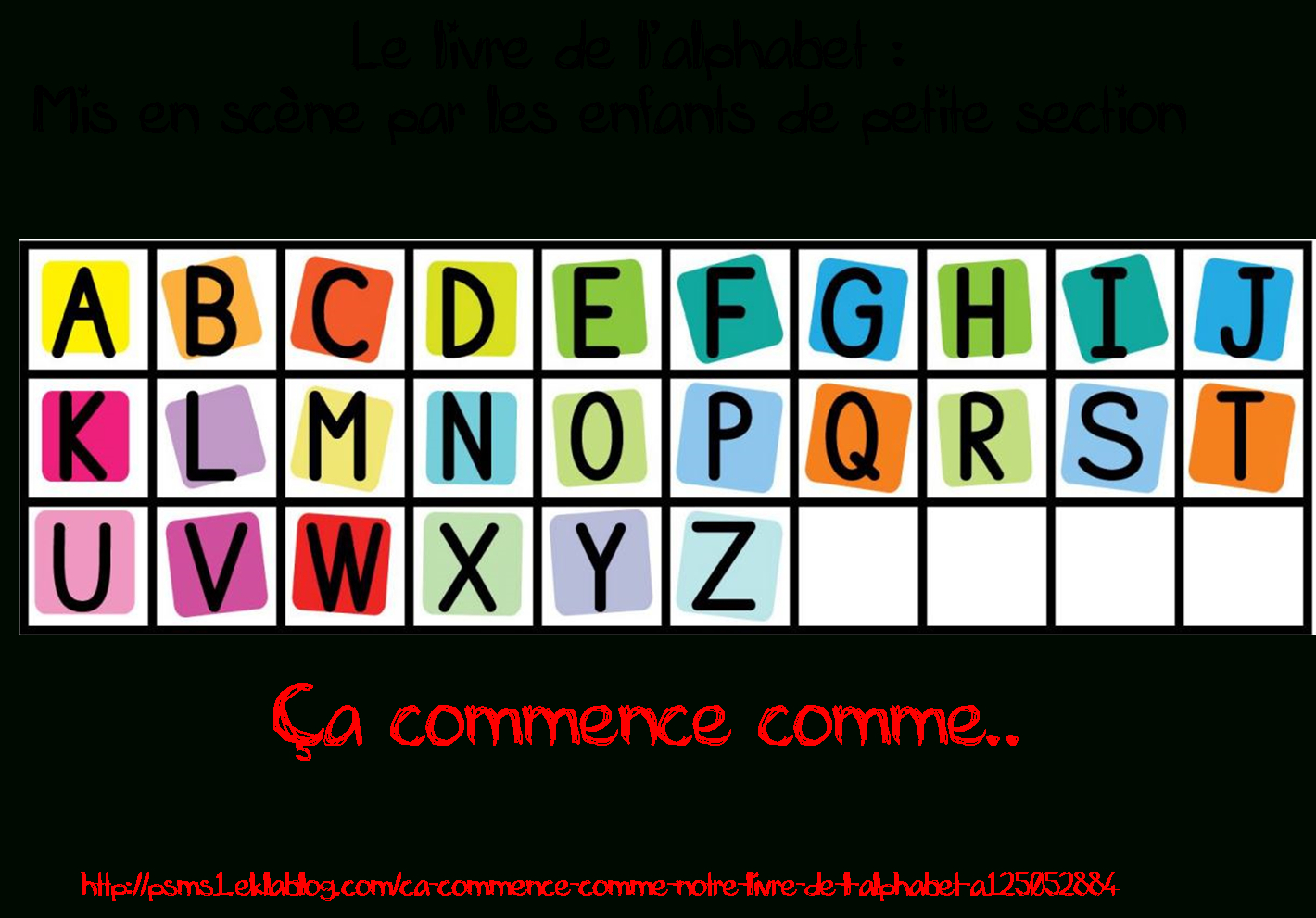 Ça Commence Comme .Notre Livre De L&amp;#039;Alphabet. (Avec destiné Apprendre L Alphabet En Francais Maternelle