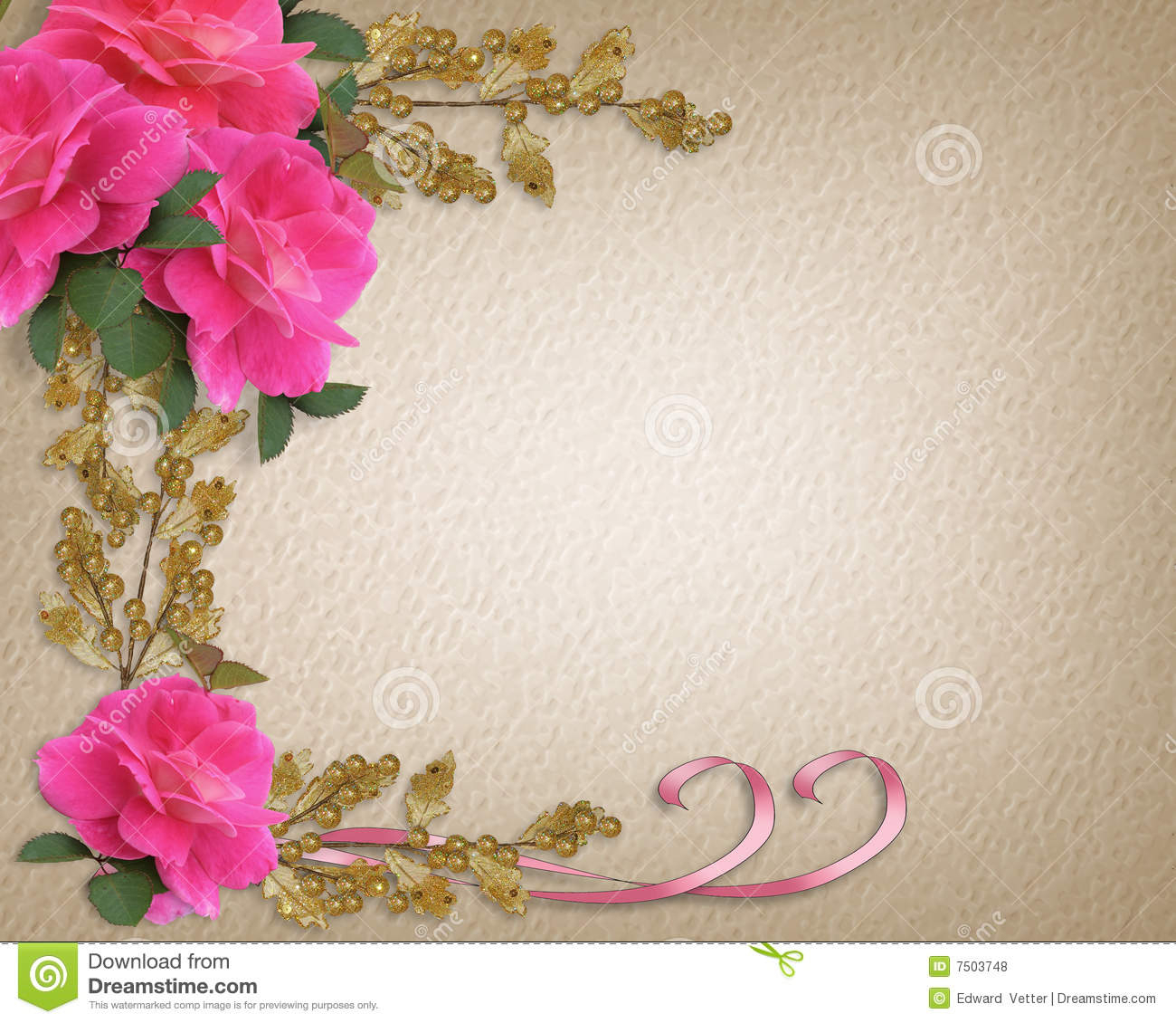 Cadre Rose D&amp;#039;Invitation De Roses Illustration Stock avec Cadre Pour Carte D Invitation