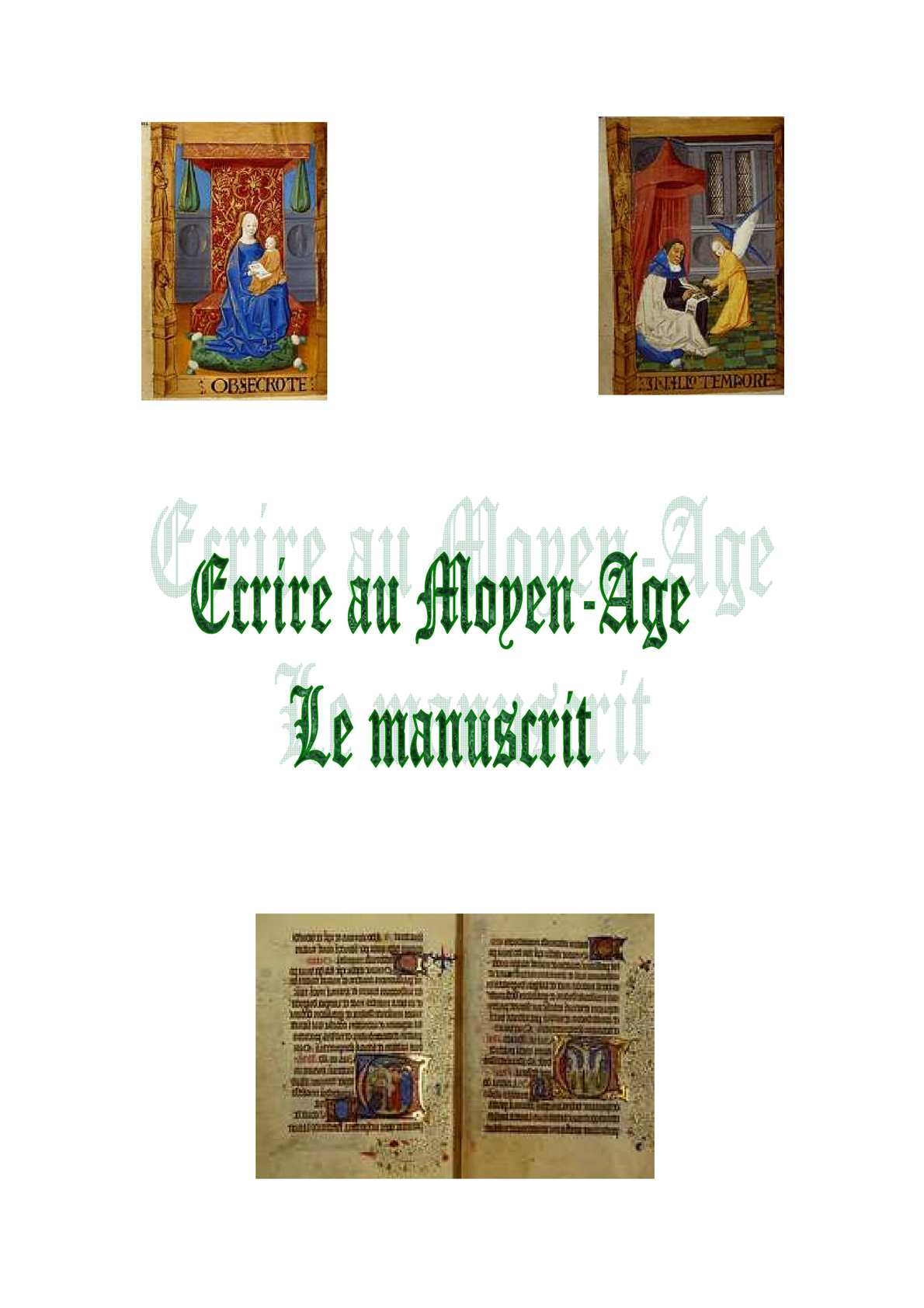 Calaméo - Ecrire Au Moyen-Âge : Le Manuscrit intérieur Mot Moyen Age