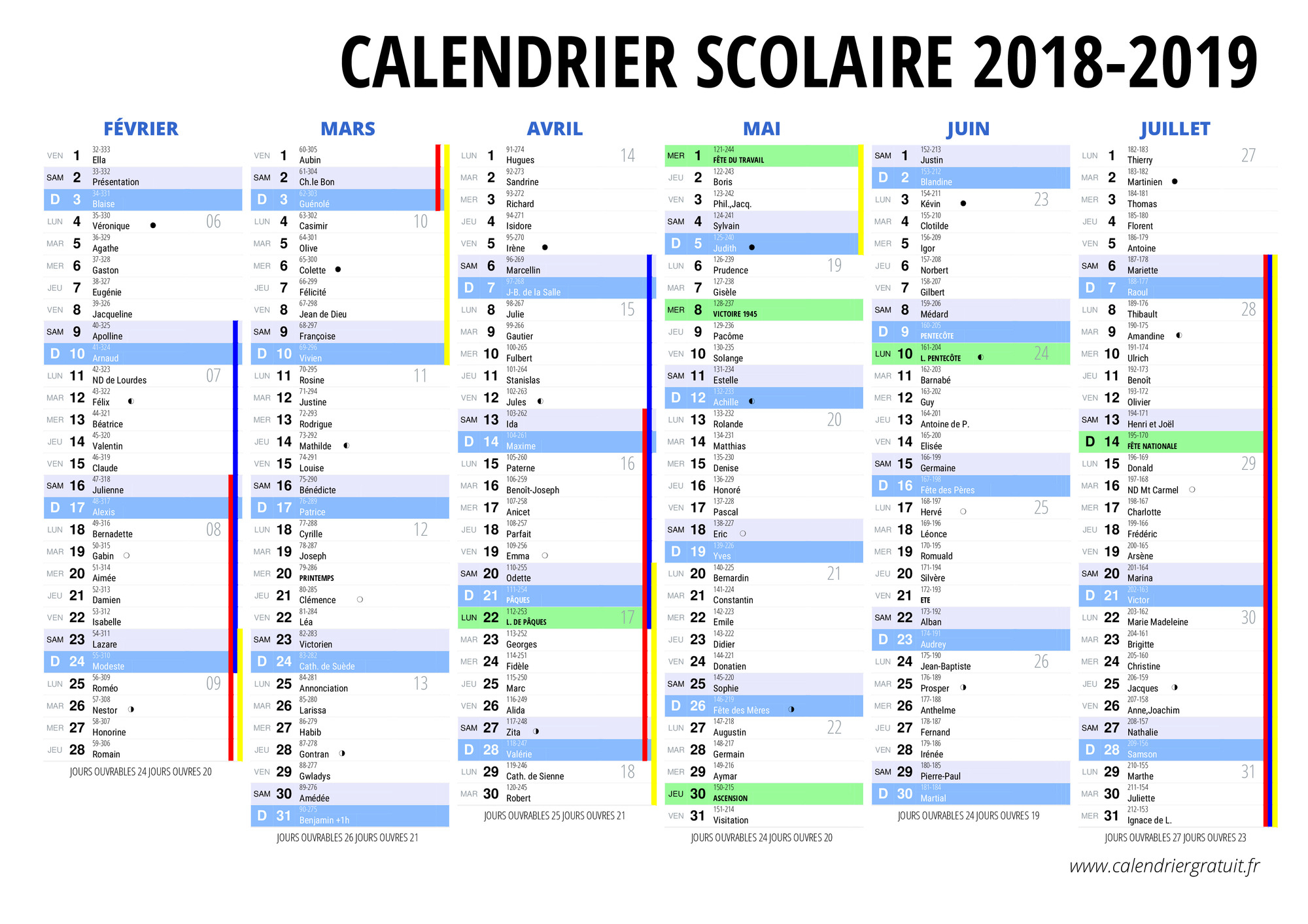 Calendrier 2018 Et 2019 (4) | Calendars 2021 tout Calendrier 2018 Imprimable Gratuit