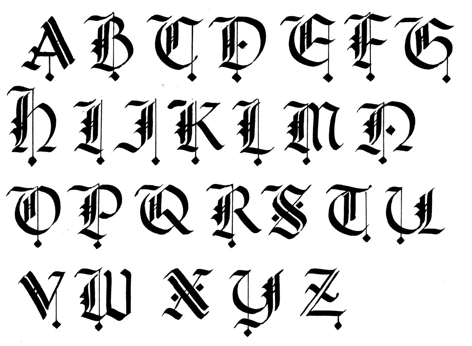 Calligraphy Gothic Alphabet A