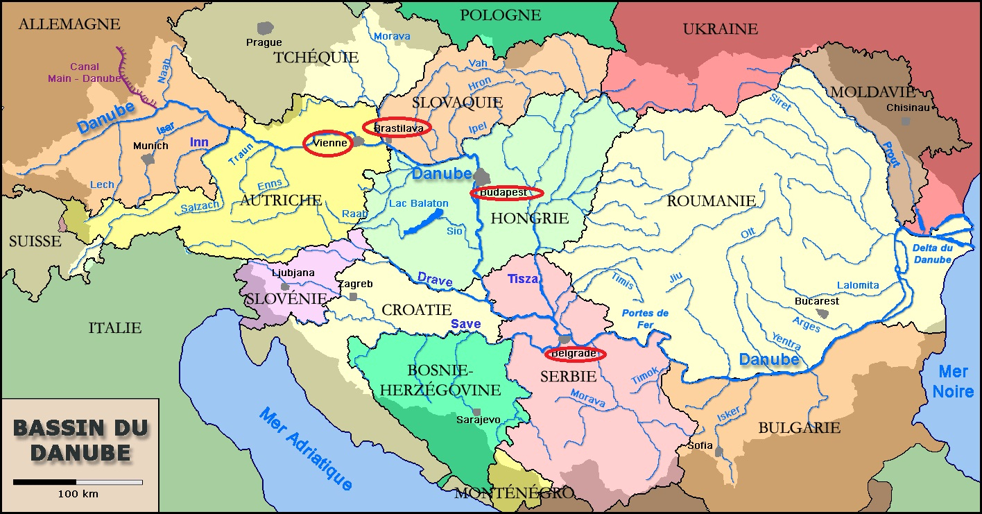Capitales D'Europe Traversées Par Le Danube Tout Carte à Carte D Europe Avec Les Capitales