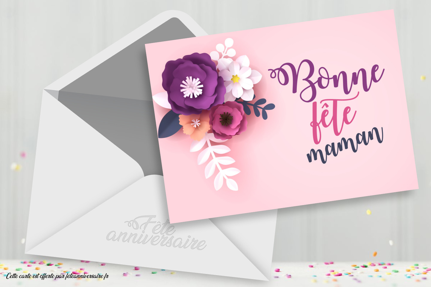 Carte A Fleurs Bonne Fête Maman - Carte Gratuite Carte concernant Carte Fête Des Mères À Fabriquer
