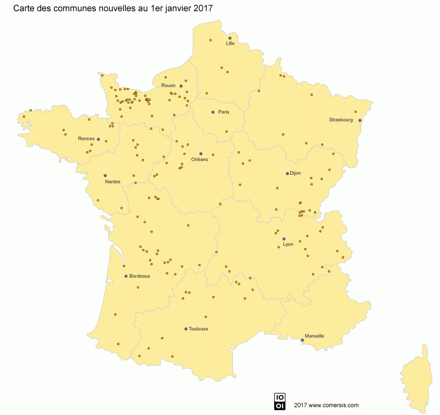 Carte Administrative De France Et Liste Des Villes Françaises. pour Carte Des Départements De France 2017