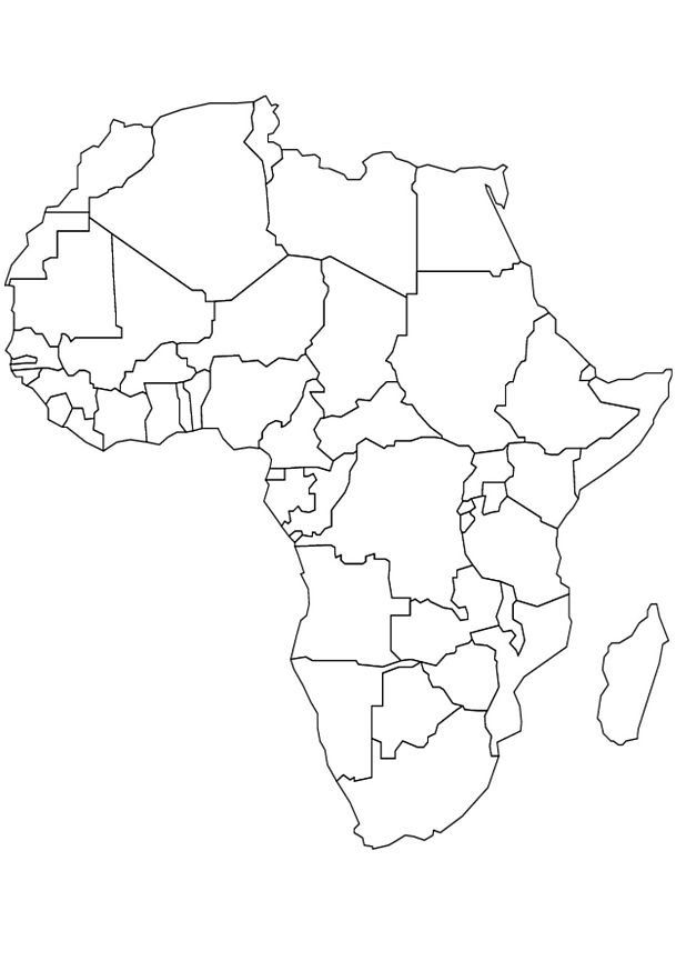 Carte Afrique Coloriage - Az Coloriage | Carte Afrique pour Coloriage Afrique Du Sud