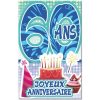 Carte Anniversaire Âge 60 Ans Écriture Bleue Effet Vague avec Texte Humoristique Pour Invitation Anniversaire 60 Ans