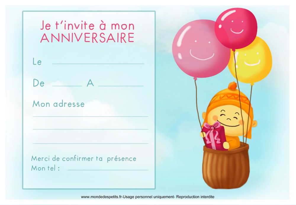 Carte Anniversaire : Carte Virtuelle Invitation Anniversa à Carte D Invitation Virtuelle