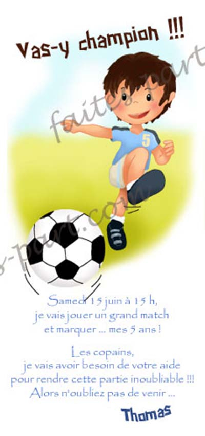 Carte D Anniversaire Football avec Carte Invitation De Foot