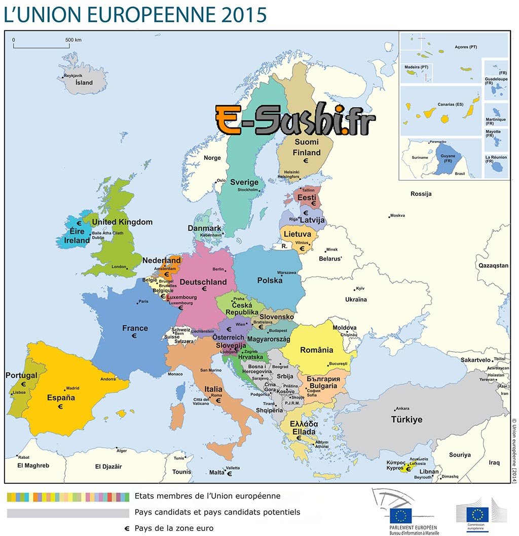 Carte D Europe Avec Les Capitales | Primanyc encequiconcerne Carte D Europe Avec Pays