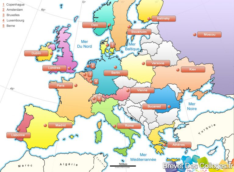 Carte D Europe Avec Pays Et Capitales | Primanyc encequiconcerne Carte De L Europe Avec Capitale