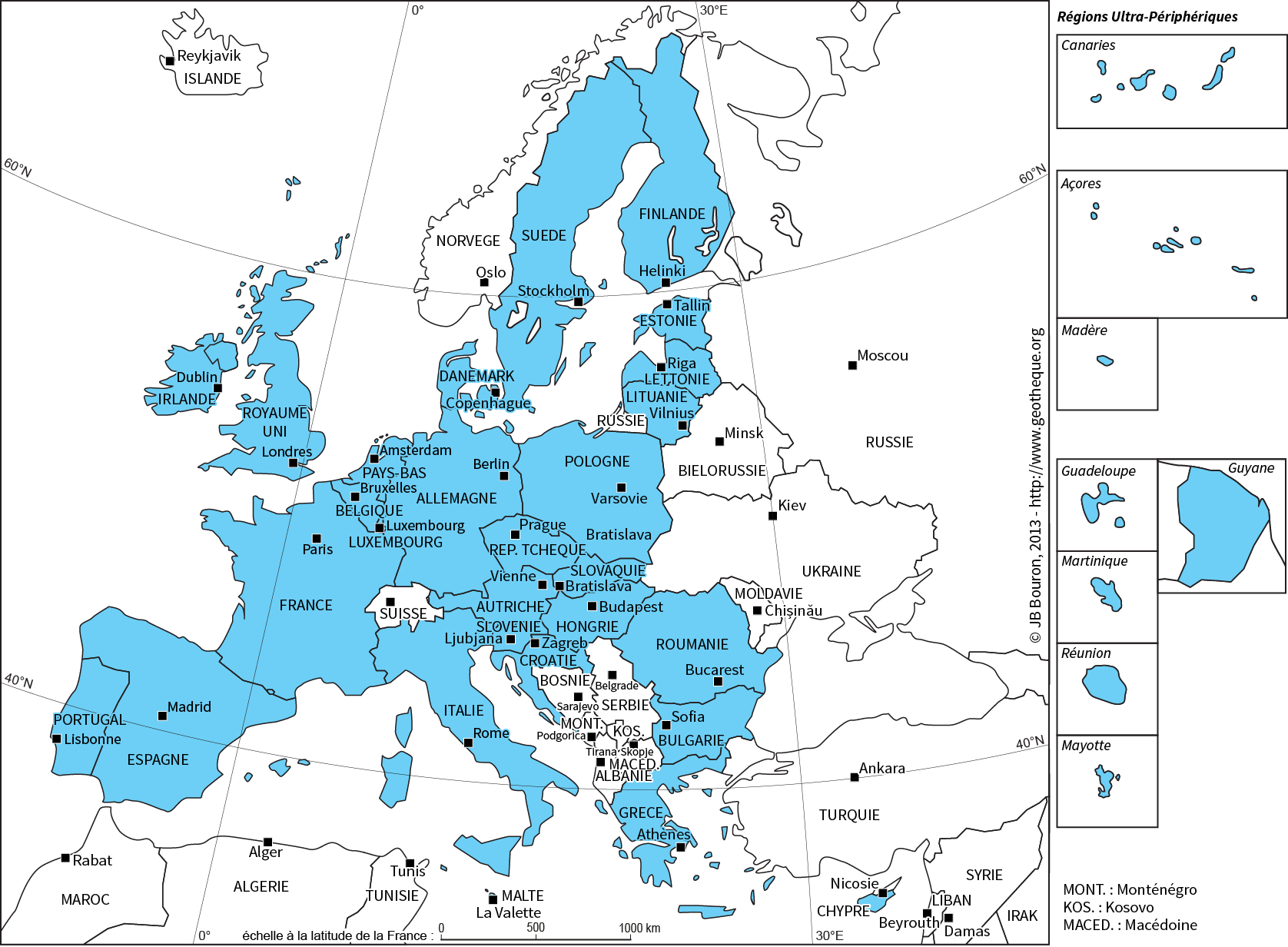 Carte D Europe Avec Pays Et Capitales | Primanyc intérieur Carte D Europe Capitale