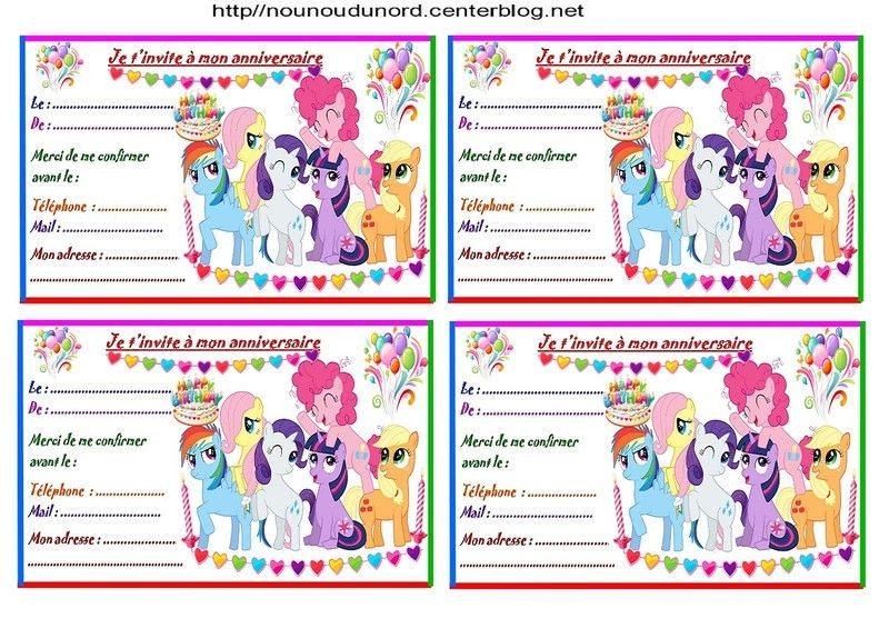 Carte D Invitation Anniversaire My Little Pony Awesome concernant Carte D Invitation Anniversaire En Ligne