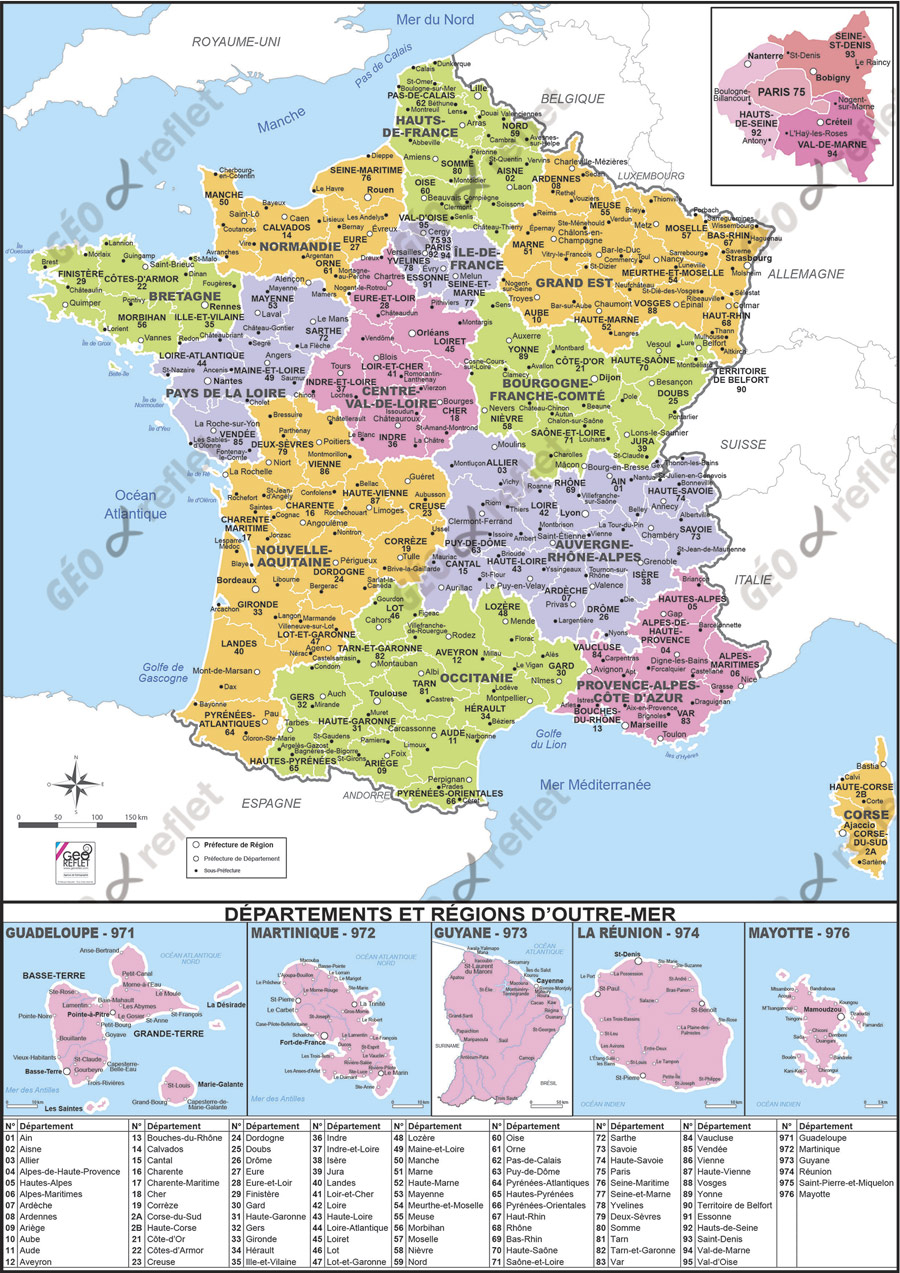 Carte De France Administrative Vecteur à Carte De France Avec Les Régions